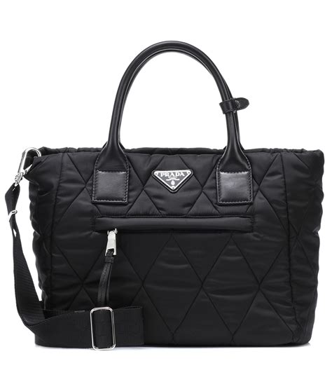 prada leather & nylon quilted bag|prada leather tote bag.